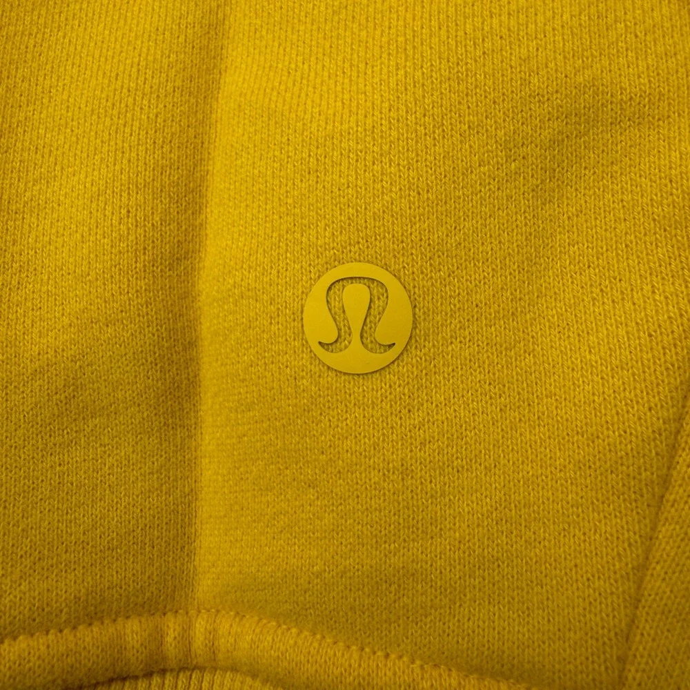 Lululemon City Sweat Pullover Hoodie‎ Mens L Yellow Raglan Sleeve Performance